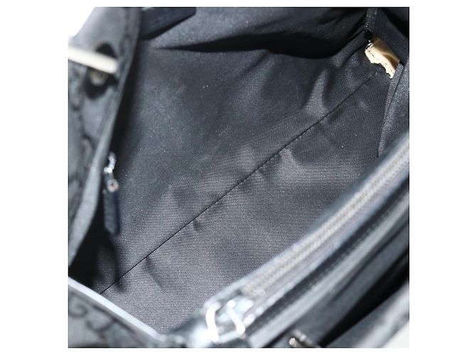 Borsa a mano GG Canvas Bamboo Gucci Nylon Nero Argento 002 1010 Auth 176148 - vista 10