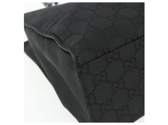 Borsa a mano GG Canvas Bamboo Gucci Nylon Nero Argento 002 1010 Auth 176148 - vista 14