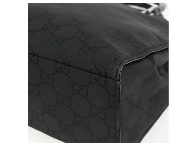 Borsa a mano GG Canvas Bamboo Gucci Nylon Nero Argento 002 1010 Auth 176148 - vista 15