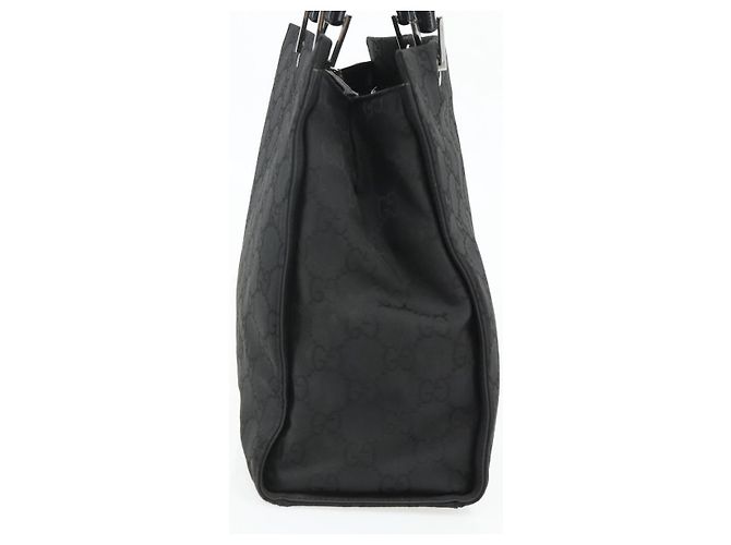 Borsa a mano GG Canvas Bamboo Gucci Nylon Nero Argento 002 1010 Auth 176148 - vista 4
