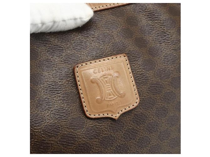 Céline Borsa tote in tela Macadam CELINE in pelle PVC marrone oro Auth mr2315 D'oro - vista 10