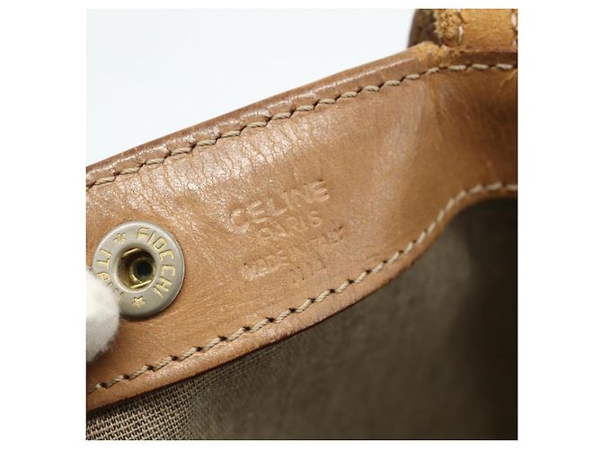 Céline Borsa tote in tela Macadam CELINE in pelle PVC marrone oro Auth mr2315 D'oro - vista 12