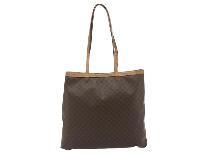 Céline Borsa tote in tela Macadam CELINE in pelle PVC marrone oro Auth mr2315 D'oro - vista 2