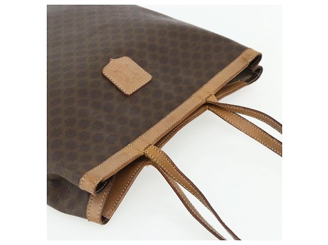 Céline Borsa tote in tela Macadam CELINE in pelle PVC marrone oro Auth mr2315 D'oro - vista 6
