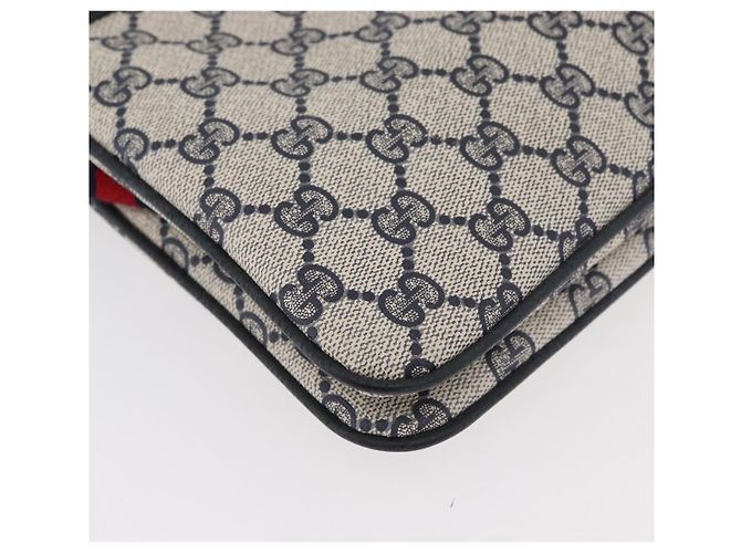 Borsa a Spalla Gucci GG Supreme Sherry Line PVC Blu Navy Oro 904 02 035 Auth YKZ1274 D'oro - vista 14