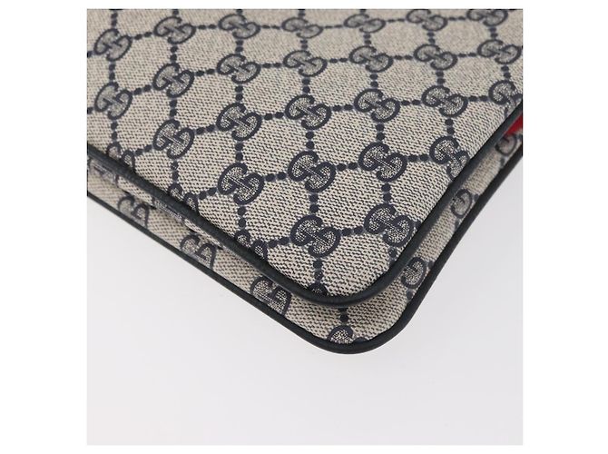 Borsa a Spalla Gucci GG Supreme Sherry Line PVC Blu Navy Oro 904 02 035 Auth YKZ1274 D'oro - vista 15