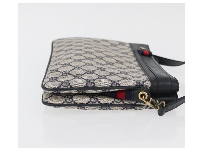 Borsa a Spalla Gucci GG Supreme Sherry Line PVC Blu Navy Oro 904 02 035 Auth YKZ1274 D'oro - vista 3
