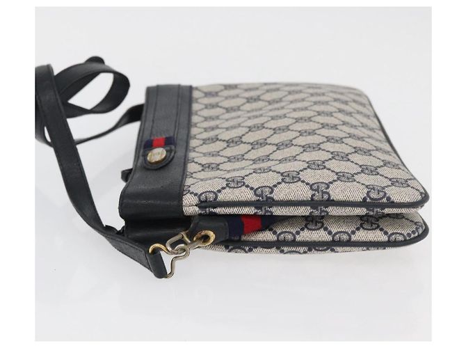 Borsa a Spalla Gucci GG Supreme Sherry Line PVC Blu Navy Oro 904 02 035 Auth YKZ1274 D'oro - vista 4