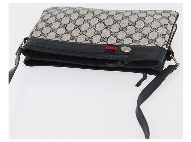 Borsa a Spalla Gucci GG Supreme Sherry Line PVC Blu Navy Oro 904 02 035 Auth YKZ1274 D'oro - vista 6