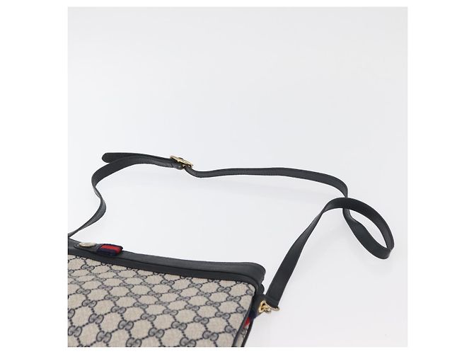 Borsa a Spalla Gucci GG Supreme Sherry Line PVC Blu Navy Oro 904 02 035 Auth YKZ1274 D'oro - vista 8