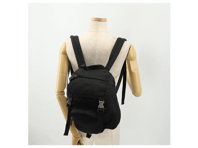 PRADA Backpack Nylon Black Silver Auth bs34260 Silvery - view 29
