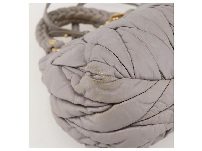 Borsa Miu Miu Matelassé in pelle 2 in 1 viola oro Auth YKZ1155 D'oro Porpora - vista 10