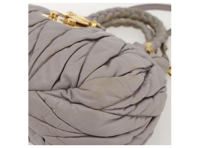 Borsa Miu Miu Matelassé in pelle 2 in 1 viola oro Auth YKZ1155 D'oro Porpora - vista 15