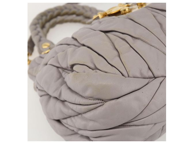 Borsa Miu Miu Matelassé in pelle 2 in 1 viola oro Auth YKZ1155 D'oro Porpora - vista 16