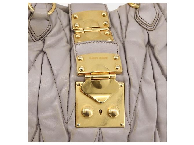 Borsa Miu Miu Matelassé in pelle 2 in 1 viola oro Auth YKZ1155 D'oro Porpora - vista 18