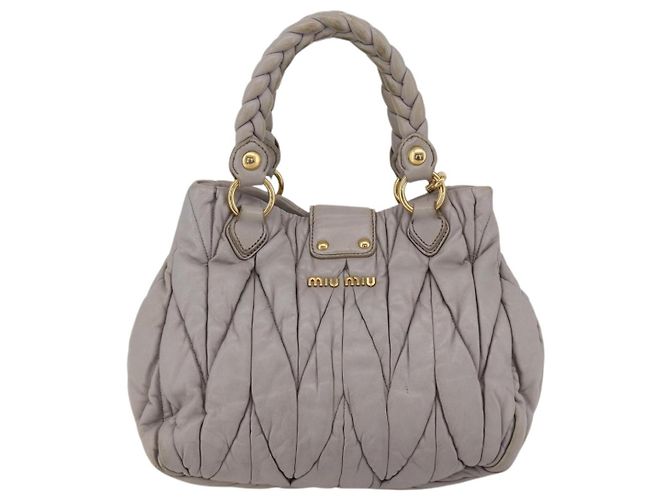 Borsa Miu Miu Matelassé in pelle 2 in 1 viola oro Auth YKZ1155 D'oro Porpora - vista 2