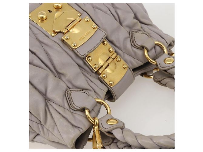 Borsa Miu Miu Matelassé in pelle 2 in 1 viola oro Auth YKZ1155 D'oro Porpora - vista 6