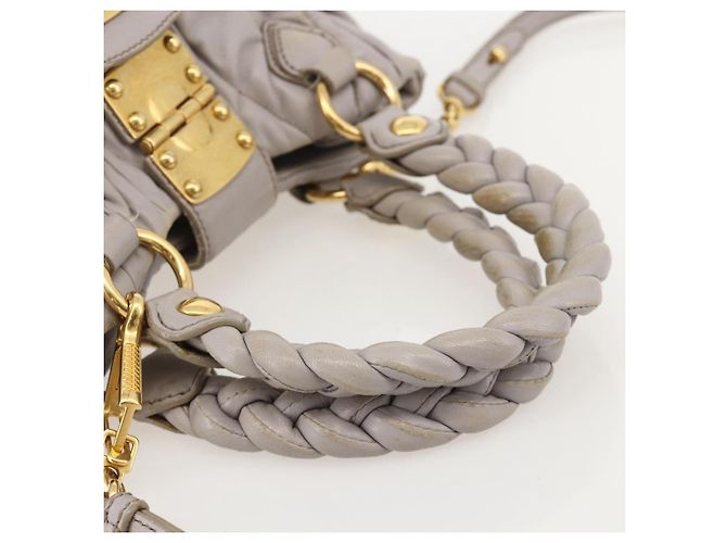 Borsa Miu Miu Matelassé in pelle 2 in 1 viola oro Auth YKZ1155 D'oro Porpora - vista 7