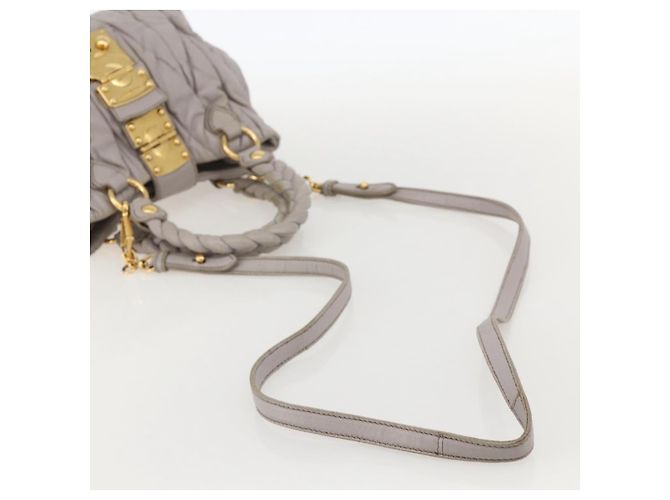 Borsa Miu Miu Matelassé in pelle 2 in 1 viola oro Auth YKZ1155 D'oro Porpora - vista 9