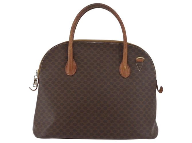 Céline Borsa a mano in tela Macadam CELINE in pelle PVC marrone oro Auth ti3854 D'oro - vista 13