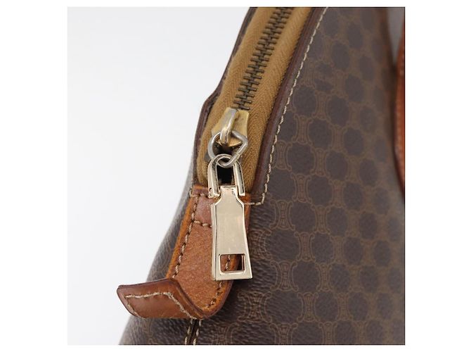 Céline Borsa a mano in tela Macadam CELINE in pelle PVC marrone oro Auth ti3854 D'oro - vista 17