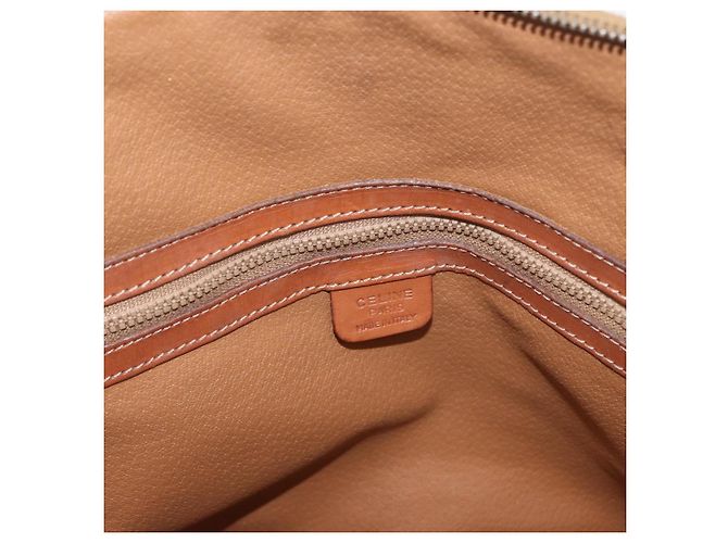 Céline Borsa a mano in tela Macadam CELINE in pelle PVC marrone oro Auth ti3854 D'oro - vista 18