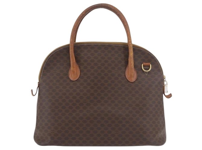 Céline Borsa a mano in tela Macadam CELINE in pelle PVC marrone oro Auth ti3854 D'oro - vista 2