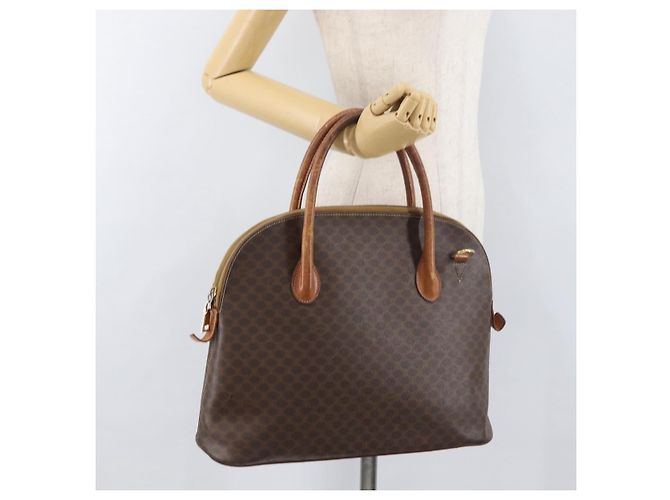 Céline Borsa a mano in tela Macadam CELINE in pelle PVC marrone oro Auth ti3854 D'oro - vista 22