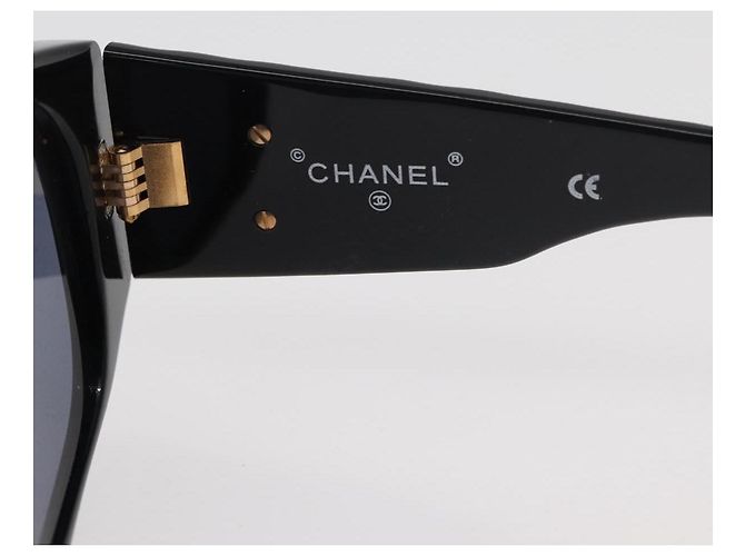 Gafas de sol CHANEL de plástico Negro CC Auth ka3896A - vista 10