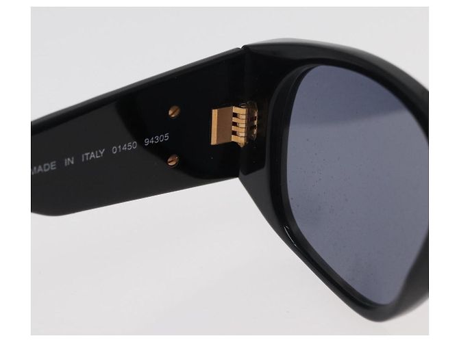 Gafas de sol CHANEL de plástico Negro CC Auth ka3896A - vista 9