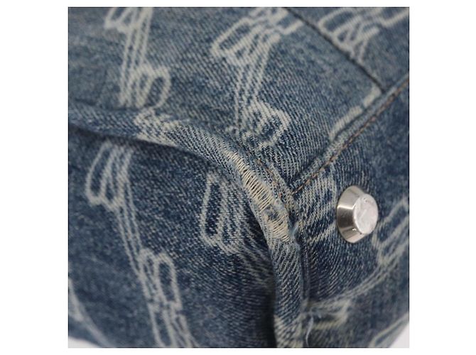 Borsa a Mano BALENCIAGA Denim 2way Blu Argento 671402 Auth 175182 - vista 15