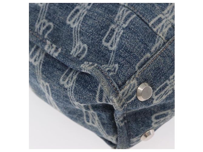 Borsa a Mano BALENCIAGA Denim 2way Blu Argento 671402 Auth 175182 - vista 16