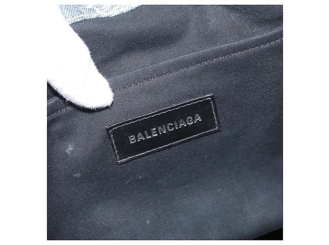 Borsa a Mano BALENCIAGA Denim 2way Blu Argento 671402 Auth 175182 - vista 18