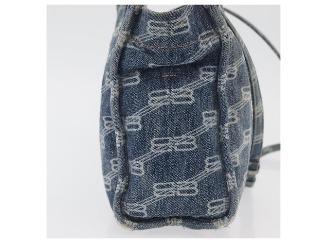 Borsa a Mano BALENCIAGA Denim 2way Blu Argento 671402 Auth 175182 - vista 4