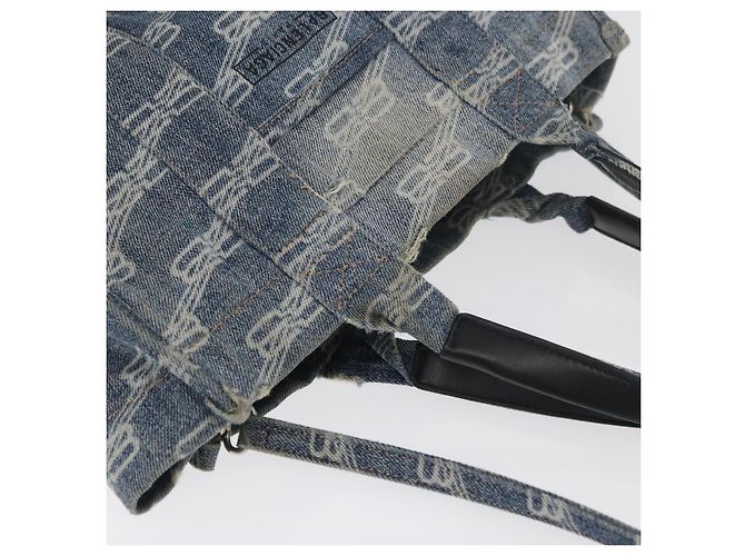 Borsa a Mano BALENCIAGA Denim 2way Blu Argento 671402 Auth 175182 - vista 6