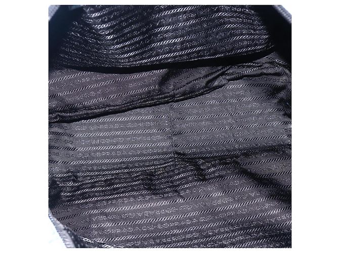 Bolso Tote PRADA de nailon azul plateado Auth YKZ1197 Plata - vista 11