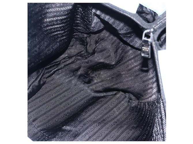 Bolso Tote PRADA de nailon azul plateado Auth YKZ1197 Plata - vista 20