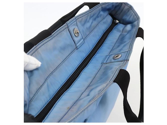 Bolso Tote PRADA de nailon azul plateado Auth YKZ1197 Plata - vista 6
