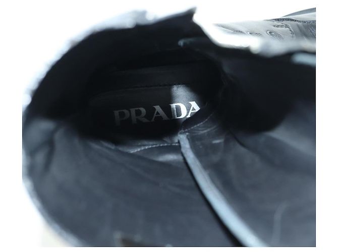 Botas Largas Monolith de Cuero PRADA 35 1/2 Negras Auth am11253SM Negro - vista 19