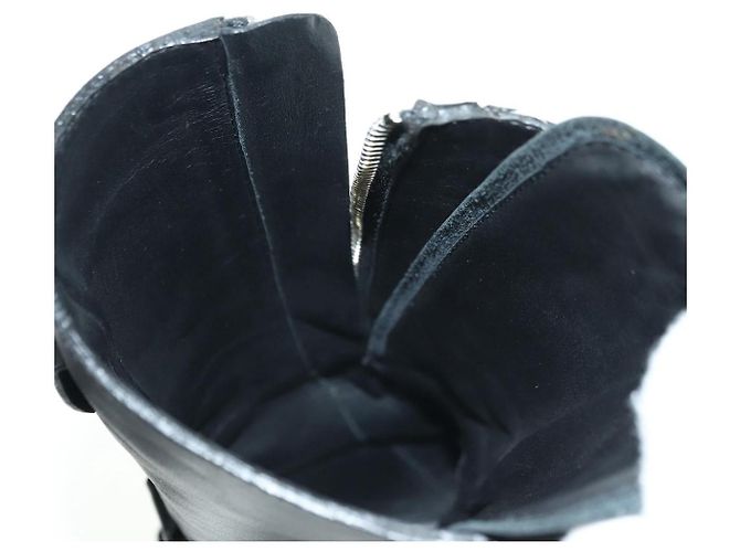 Botas Largas Monolith de Cuero PRADA 35 1/2 Negras Auth am11253SM Negro - vista 20