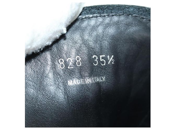 Botas Largas Monolith de Cuero PRADA 35 1/2 Negras Auth am11253SM Negro - vista 22