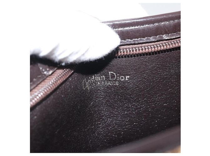 Sac à épaule en toile Trotter Christian Dior marron or Auth 176479 Doré - vue 11