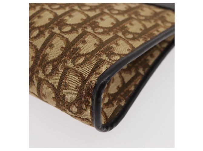 Sac à épaule en toile Trotter Christian Dior marron or Auth 176479 Doré - vue 14
