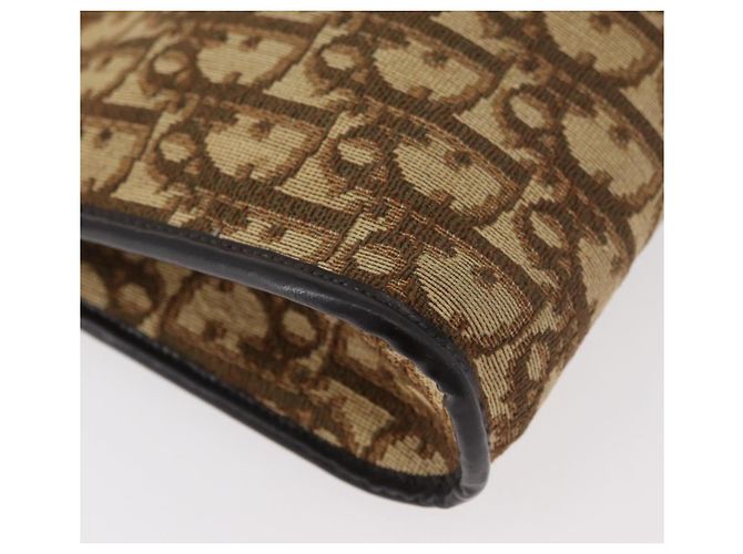 Sac à épaule en toile Trotter Christian Dior marron or Auth 176479 Doré - vue 15