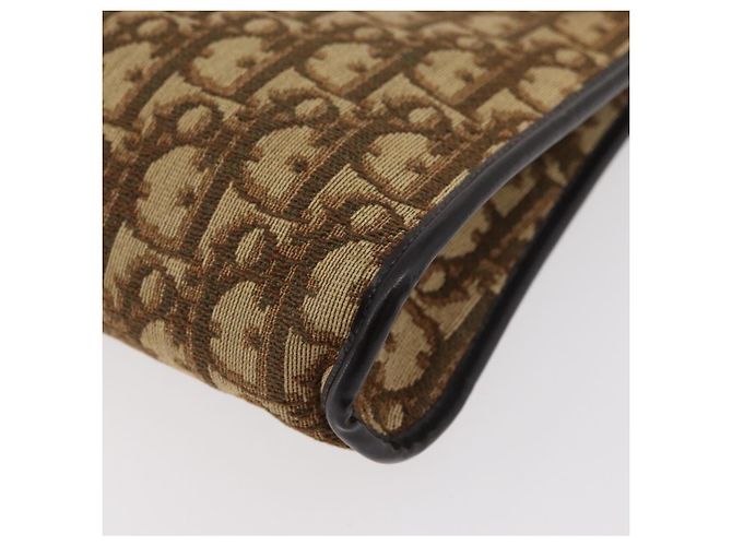Sac à épaule en toile Trotter Christian Dior marron or Auth 176479 Doré - vue 16