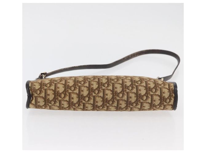 Sac à épaule en toile Trotter Christian Dior marron or Auth 176479 Doré - vue 5