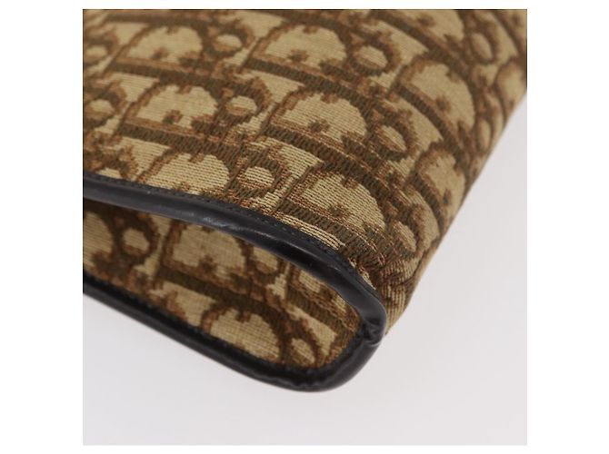 Sac à épaule en toile Trotter Christian Dior marron or Auth 176479 Doré - vue 9