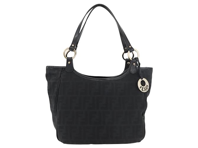 FENDI Zucca Canvas Tote Bag Gold Black Auth ka3940 Schwarz Golden - Ansicht 13