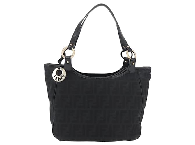 FENDI Zucca Canvas Tote Bag Gold Black Auth ka3940 Schwarz Golden - Ansicht 2