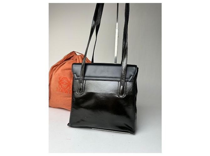 Vintage Loewe Madrid Lederhandtasche Schwarz - Ansicht 10